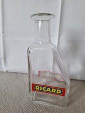 CARAFE DE BISTROT RICARD PAN COUPÉ, VERRE BLANC, SERIGRAPHIE JAUNE, ROUGE, BLEU