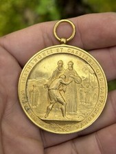 Médaille Ordre Des Capucins & Religieux Catholique & Bronze Doré & 19 Eme Siècle