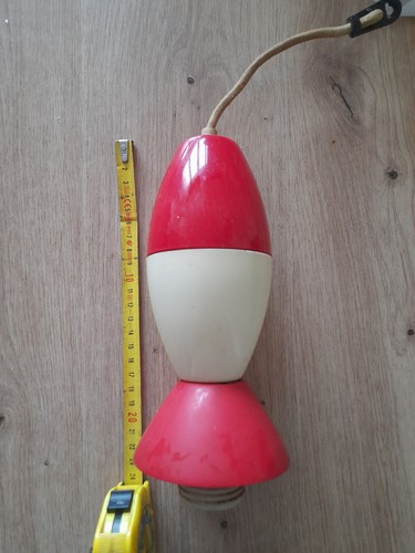 Lampe vintage rouge blanche - rouge, et
