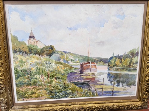 Tableau aquarelle signé - tableau,