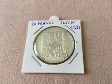 France Pièces Argent 20 francs Turin 1933