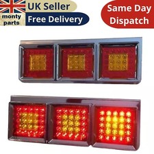 Feu Arrière Universel 24V 2Pcs 4 Fonctions 75 LEDs Camion Remorque Tracteur