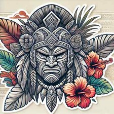 2 Autocollants hibiscus Tahiti