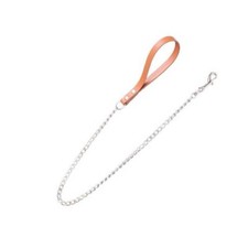 Laisse Cuir et Chaîne Amazone Camel POUR CHIEN 