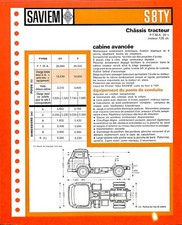 SAVIEM RENAULT / S8 TY / CHASSIS TRACTEUR / FICHE TECHNIQUE de 1966
