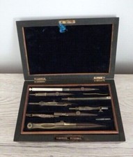 ancien boite compas laiton