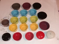 Lot De 20 Ramequins Multicolores En Céramique