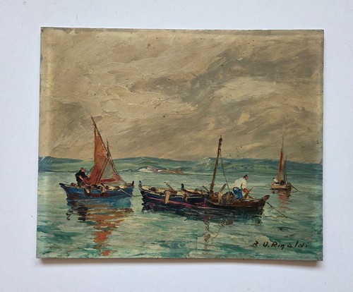 Huile sur panneau - , paysage