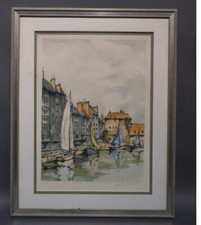 Tableau. Lithographie "Le port