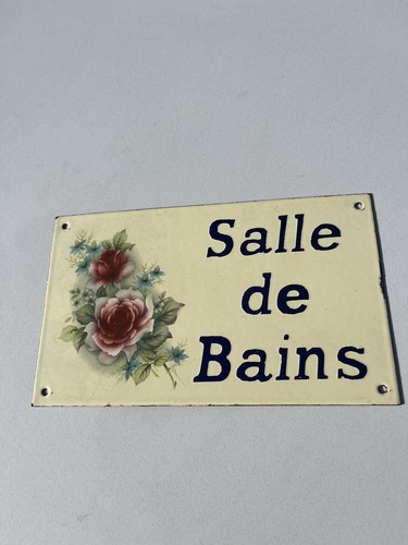 Ancienne plaque emaillee salle - emaillee,