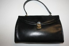 Sac à main ancien cuir noir
