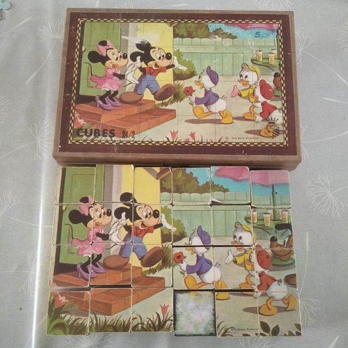 Ancien puzzle jeu cubes - de,