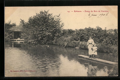 Cpa robinson ètang - robinson,, bois