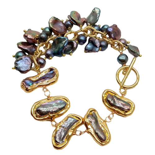 Cultured black biwa pearl - 8",