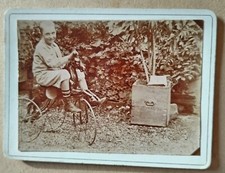 ENFANT JOUET TRICYCLE CHEVAL PHOTOGRAPHIE ANCIENNE ARGENTIQUE CARTE DE VISITE TB