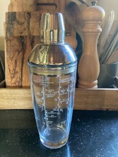 Shaker à cocktails en verre et acier inoxydable, 6 recettes dont le Manhattan  !