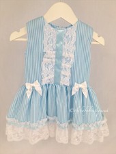 Robe bleue bébé fille style espagnol 0-3/3-6/6-12/12-18/18-24 mois disponible