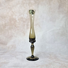 Vase Vintage - Art Lorrain en Verre Fumé - Fait Main