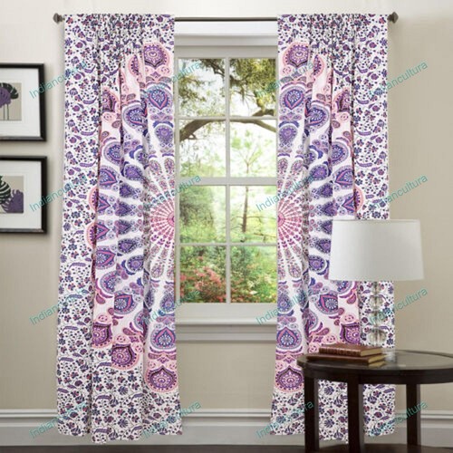 Rideaux mandala indien coton