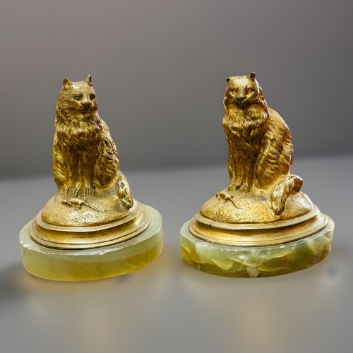 Paire chate bronze - chate, dorÉ