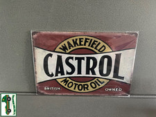 Plaque Métal Voiture Automobile Garage Huile Moteur Castrol 20 x 30 cm