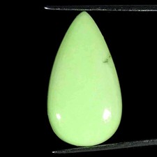 Cabochon De Pierre Précieuse En Chrysoprase Citron Naturel 11,20 Cts 12x23x4mm