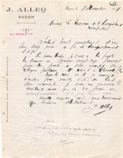 1924 J ALLEQ A AUZON - M. LE RECEVEUR DE L ENREGISTREMENT