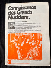Album Images Poulain - Connaissance des Gd Musiciens - Complet Années 70 Musique