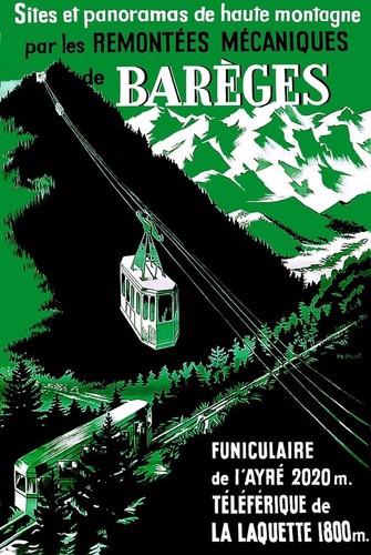 Affiche poster ski pyrénées - affiche,