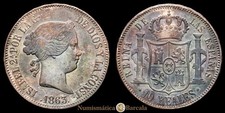 Isabel II 10 Reales (12,94 gramosg) 1863 Madrid AC-540 EBC-