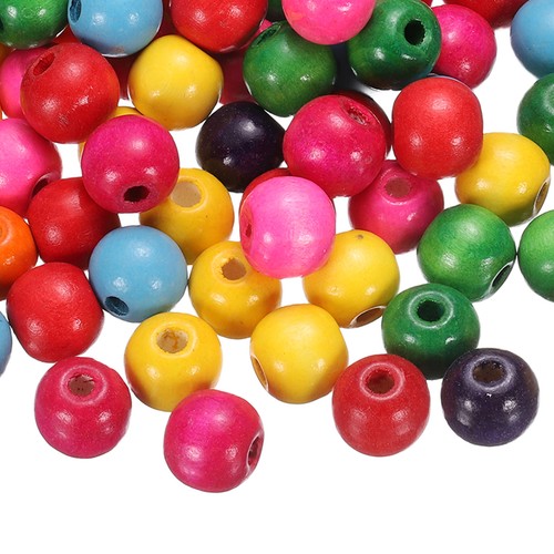 100 perles bois gros trous