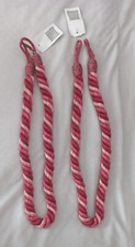 PAIRE D'EMBRASSE CORDON TRESSE ROSE RIDEAUX PASSEMENTERIE HOULES