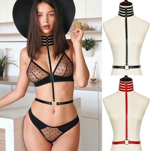 Collier noir bondage ceinture - collier,