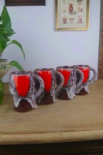 Lot 4 mugs en céramique "Poët Laval", écume de mer, orange