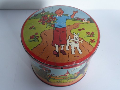 Boite ancienne tintin brochet - boite,