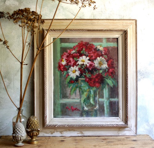 French floral oil painting - french,