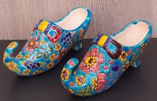 RARE EMAUX DE LONGWY 114Y PAIRE DE SOULIERS SABOTS 19 cm F 116 D5E 171Y TTB 1920