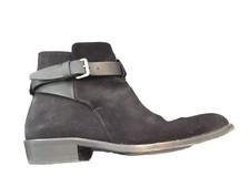 Très Belle Et Authentique Boots daim Cuir Noir Sandro 40 Tbe