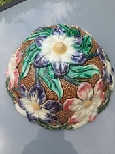 belle suspension en barbotine XIX wasmuel  onnaing ? art nouveau french majolica