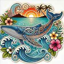 2 Autocollants hibiscus Tahiti