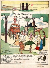 DEPART DE LA MALLE PARAPLUIE DELAW HUMOUR 1914 PRINT UMBRELLA