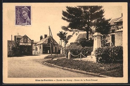 Cpa glos ferrière entrée - glos-la-ferrière,,