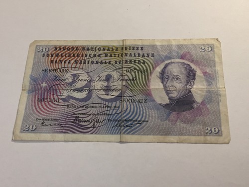 Billet suisse francs 1964 - 20,