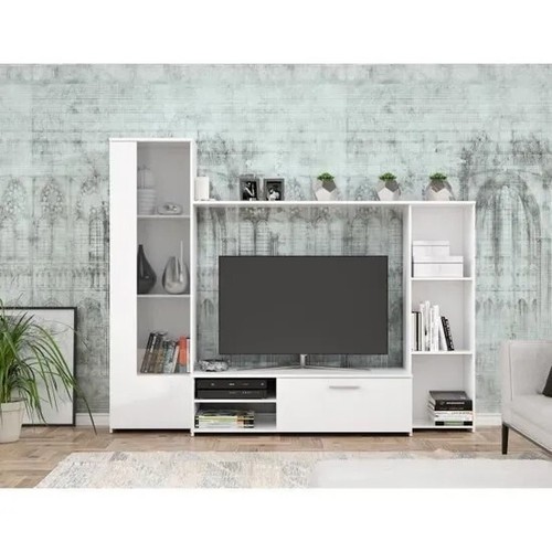 Meuble paroi murale blanc - tv,