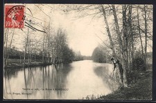 CPA Montaigu, La Maine bordée d´arbres en hiver 1909 
