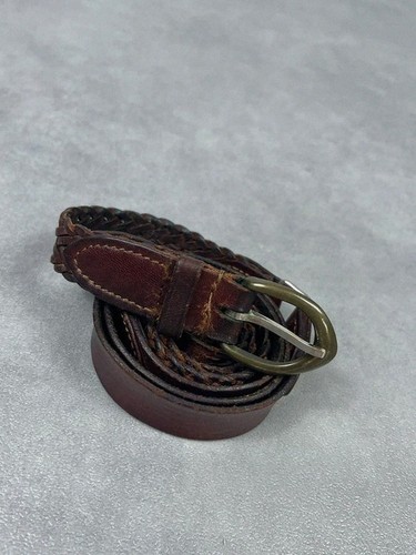 Ceinture cuir tressée - , marron