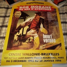 Affiche publicitaire 1994 expo Bob Morane Marabout - junior Henri Vernes TBE