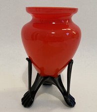 Vase Art Déco verre rouge et noir modèle Tango Powolny pour Loetz 1920