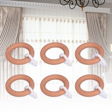 6x anneaux de rideau crochet anneaux romains pinces de rideau en bois pour