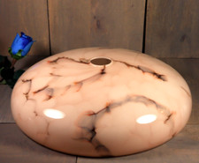 Antique Art Deco Marble Glass Lamp Shade Cased Pink Opaline BAUHAUS Germany